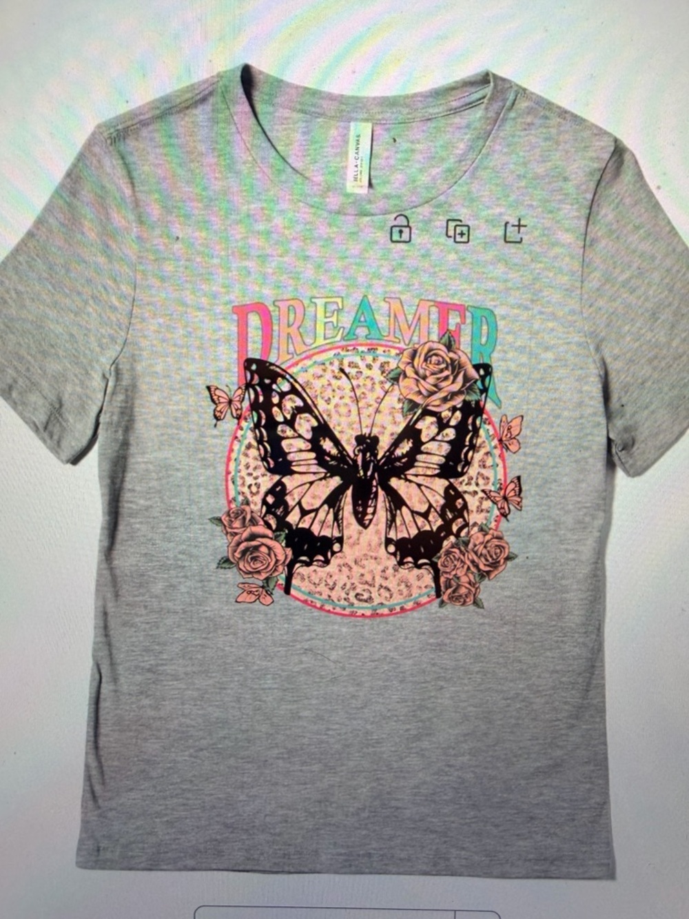 Dreamer Butterfly Graphic Tee - Grey